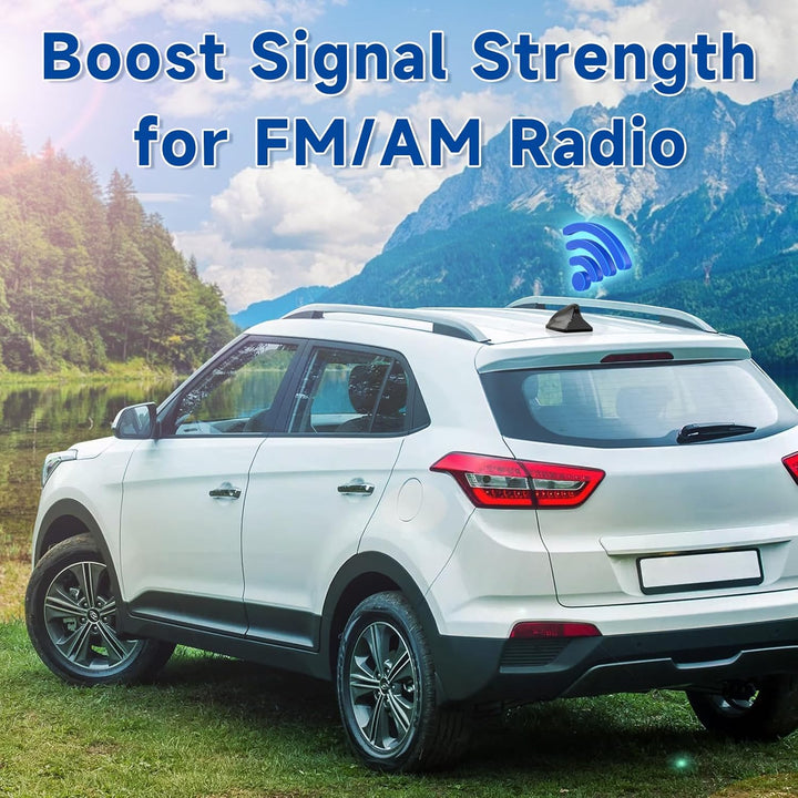 Eightwood Haifisch Antenne Auto Antenne Dach Shark Antenne Auto Kurz mit Verstärker AM/FM Autoradio