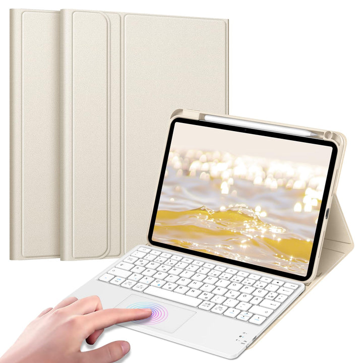 FINTIE Tastatur Hülle für iPad Pro 11 Zoll 2024 (m4), Soft TPU Rückseite Schutzhülle mit Stifthalter
