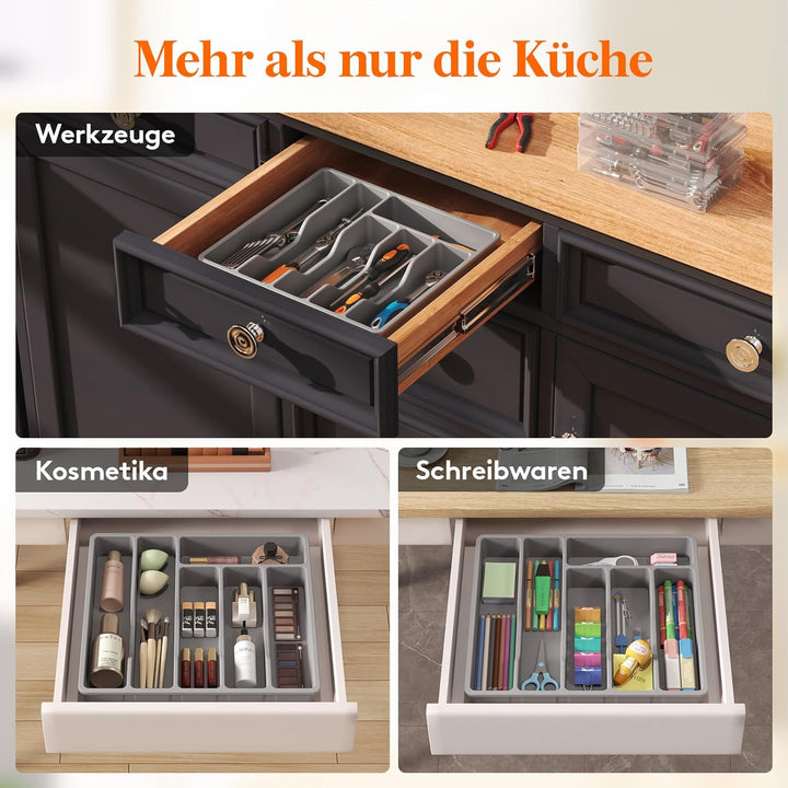 Lifewit Besteckkasten für Schubladen, Besteck Organizer Schublade Organizer Küche Kompakt Besteckein