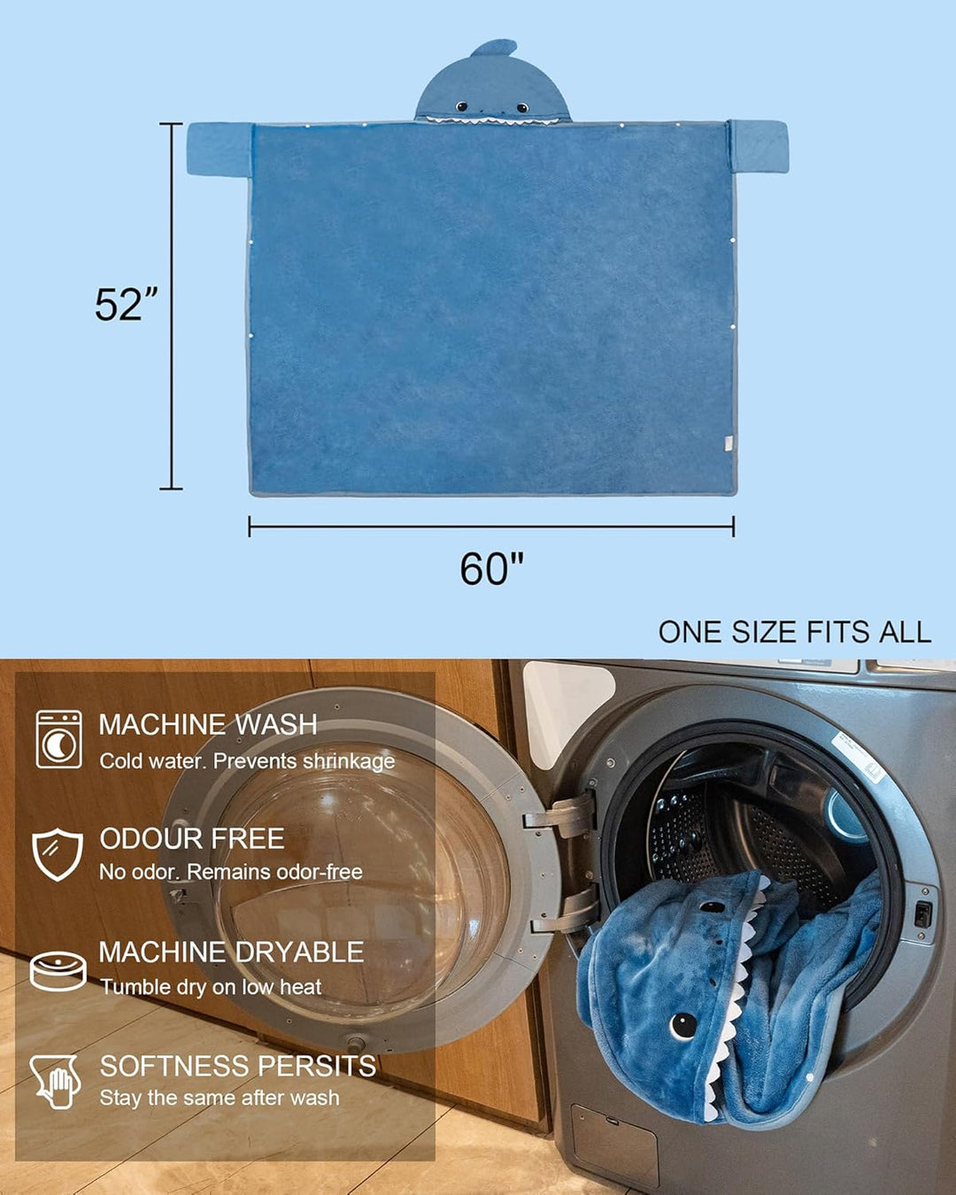 SQEQE Tragbare Decken mit Kapuze und Handschuhen Hoodie Decke Sofadecke Cartoon Kuscheldecke für Dam