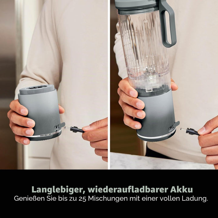 Ninja Blast Max Tragbarer Mixer, 570 ml, wiederaufladbarer Akku, Mixbecher & auslaufsicherer Deckel,