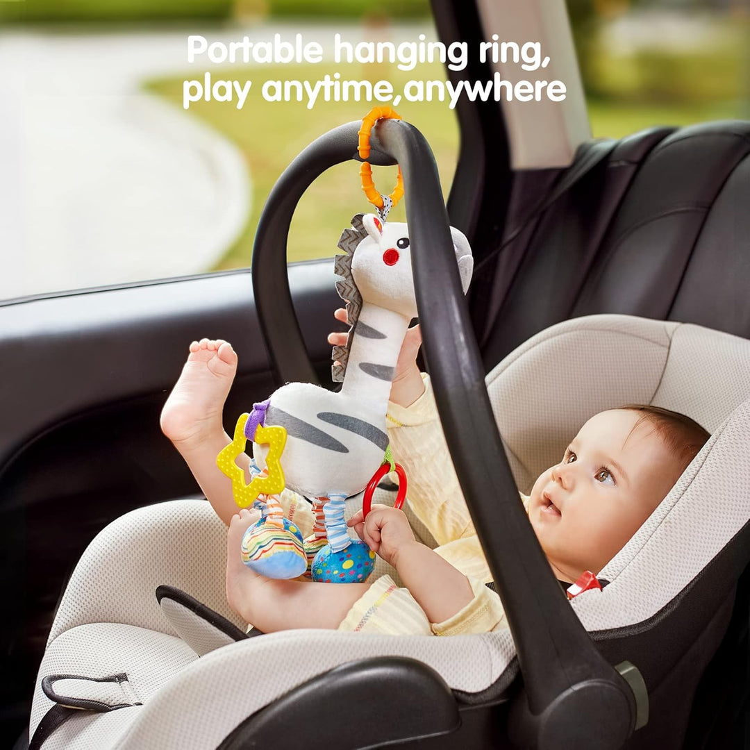 TUMAMA Zebra Hängend Babyspielzeug für 0,3,6,9,12 Monate,Baby Handglocken Rassel Weiches Tier Plüsch