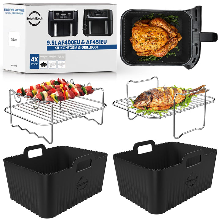 Ninja AF400EU Silikonform & Grillrost | BPA-FREI | Hochwertige Materialien | 2,5mm dicke Silikonform