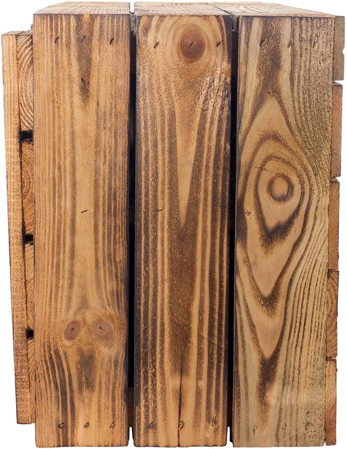 Grosse geflammte Wand Hängebar mit Integrierter Arbeitsplatte Holztruhe Holzkiste Obstkiste Barregal