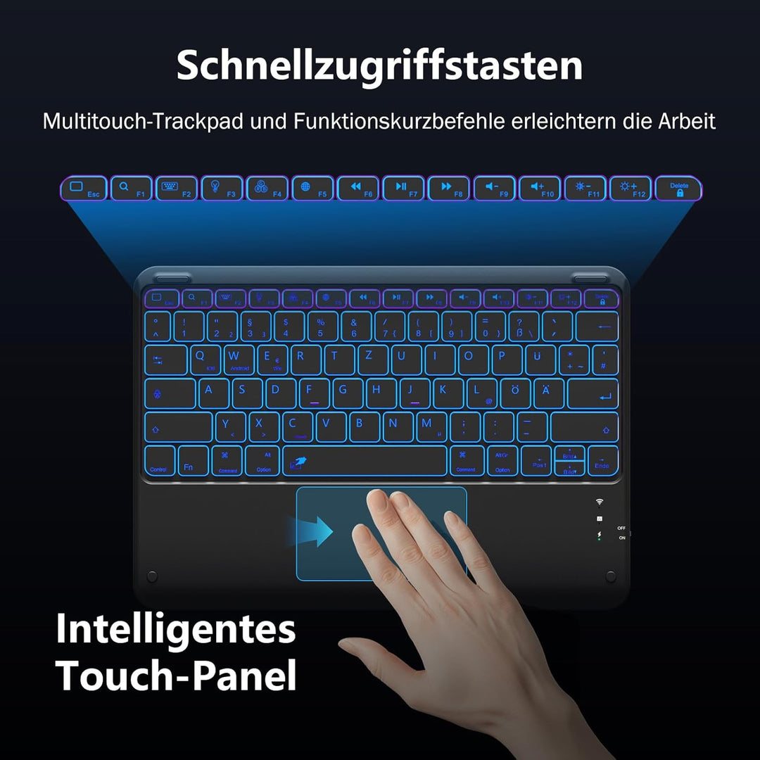 Vobafe Hülle mit Tastatur für iPad Pro 13 Zoll M5/M4 (2025/2024), Multi-Touch Trackpad Hochwertige P