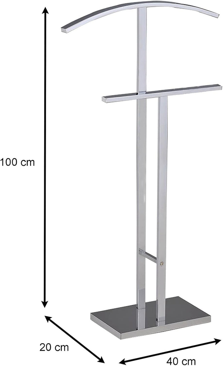 IDIMEX Herrendiener Scott aus verchromten Metall, eleganter Stummer Diener mit Hosenbügel, schöner D
