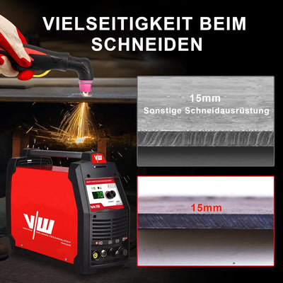 VECTOR WELDING - Plasmaschneider 70A - HF Pilotzündung - IGBT Technologie - Überhitzungsschutz - 24m