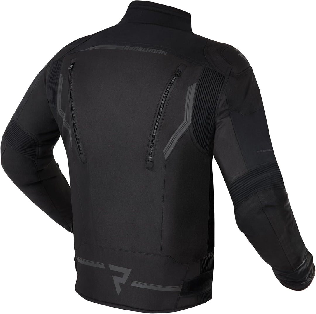 REBELHORN Borg Motorradjacke Herren | Cordura | Humax Membran | Ellbogen und Schulterprotektoren Stu