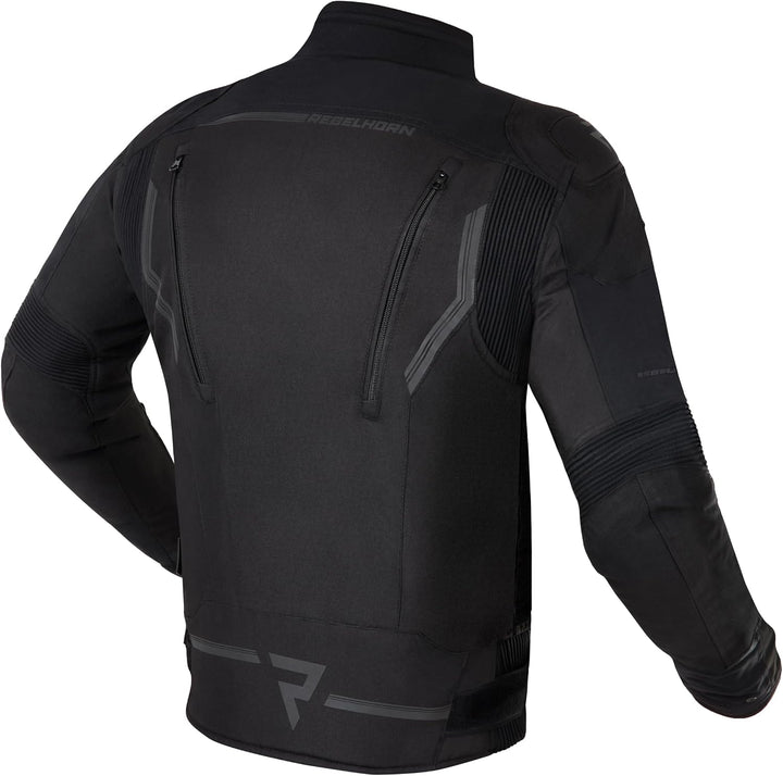 REBELHORN Borg Motorradjacke Herren | Cordura | Humax Membran | Ellbogen und Schulterprotektoren Stu