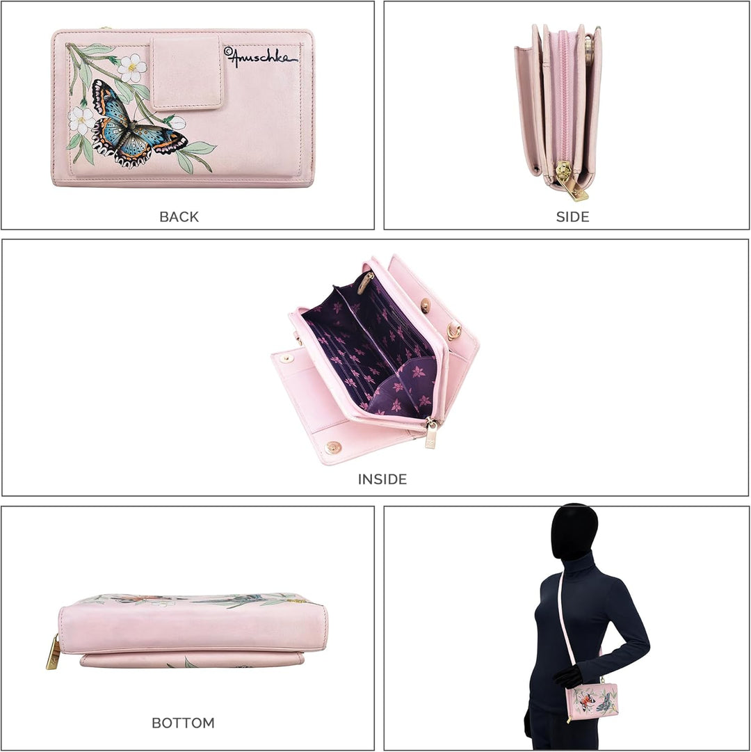 Anuschka Damen Organizer Geldbörse Crossbody-1149 Einheitsgrösse Butterfly Melody, Einheitsgrösse Bu