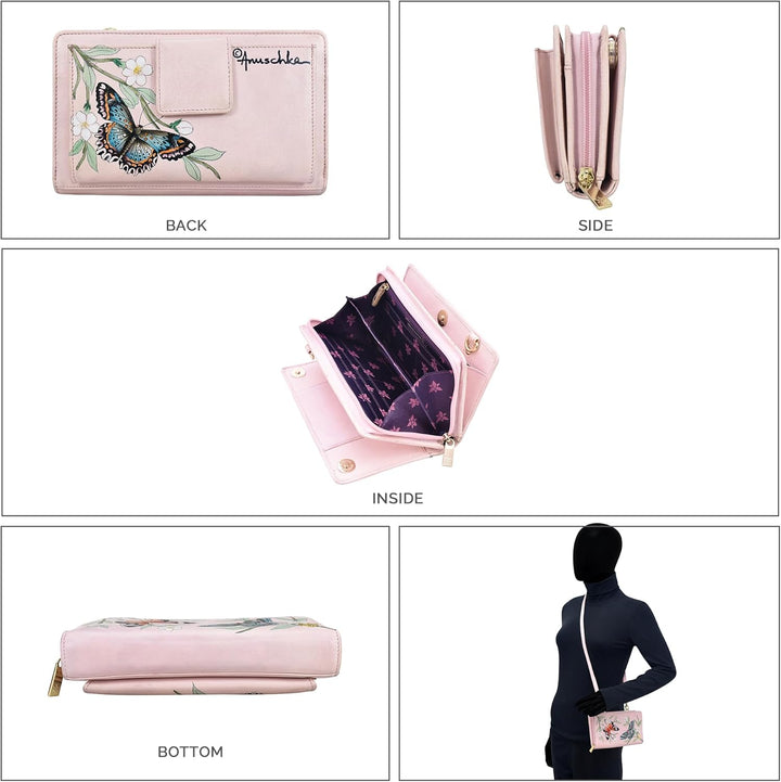 Anuschka Damen Organizer Geldbörse Crossbody-1149 Einheitsgrösse Butterfly Melody, Einheitsgrösse Bu
