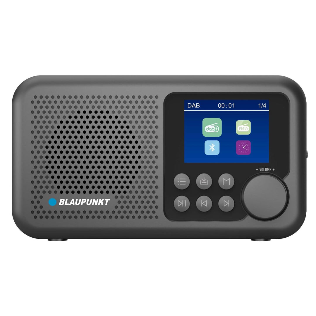 Blaupunkt DR8BK Tragbares DAB+ UKW-Radio, Bluetooth 5.3, 2,4 Zoll Farbdisplay, 1800 mAh USB-C-Akku,