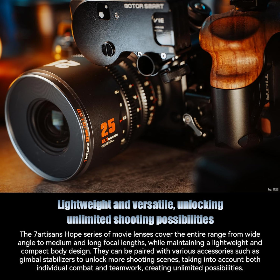 7artisans 10mm T2.1 Cine-Objektiv S35 Rahmen Kompatibel mit Sony E Mount-Mount,für Sony A6500/A6600/
