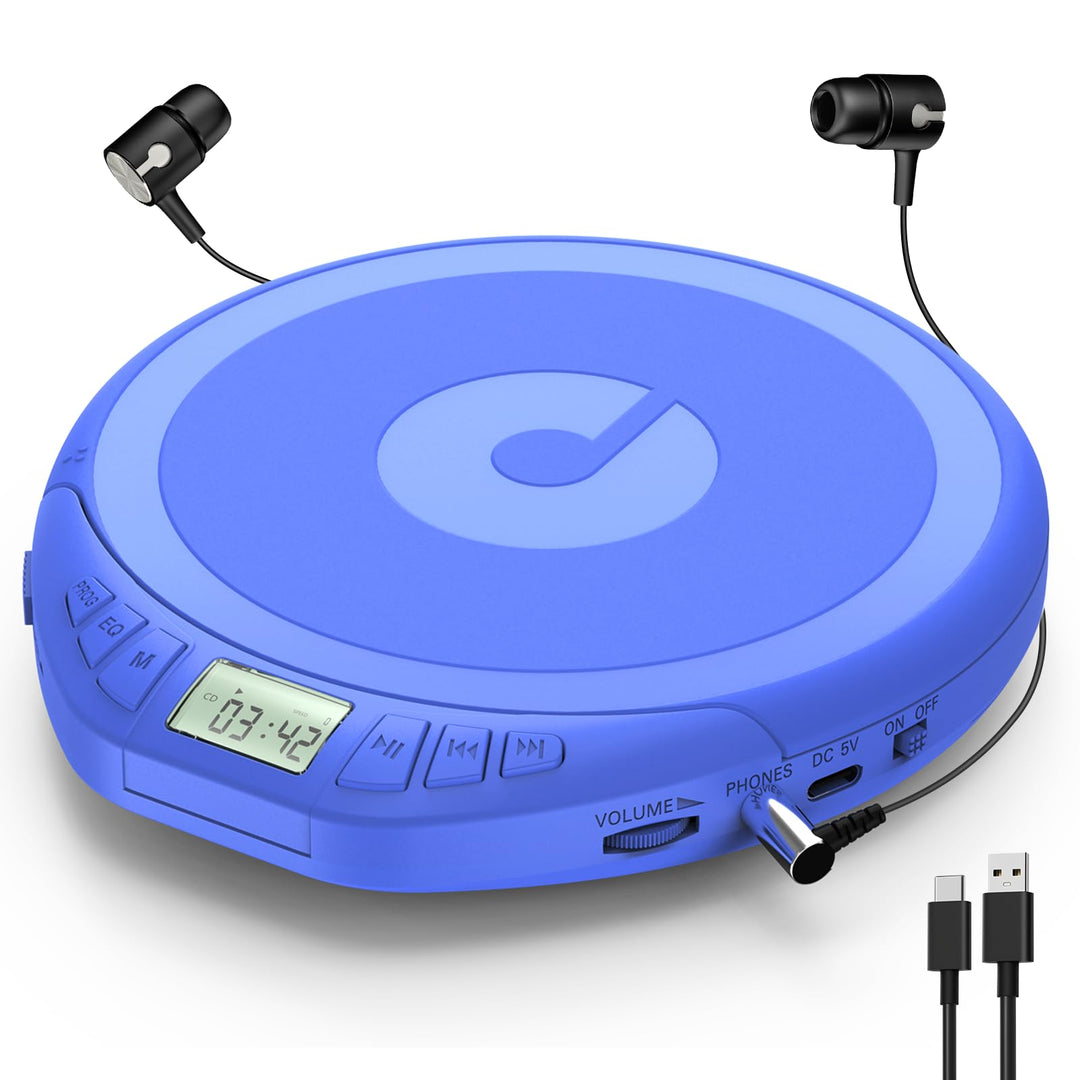CD Player Tragbar: KOVCDVI Tragbarer CD-Player mit LCD-Display, Unterstützt CD-R/CD-RW/MP3-Wiedergab