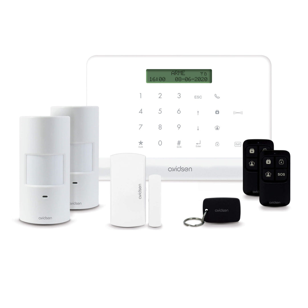 AVIDSEN 127055 HomeSecure, smarte und vernetzte Funk Alarmanlage, Smartphone App, ohne Abonnement, i