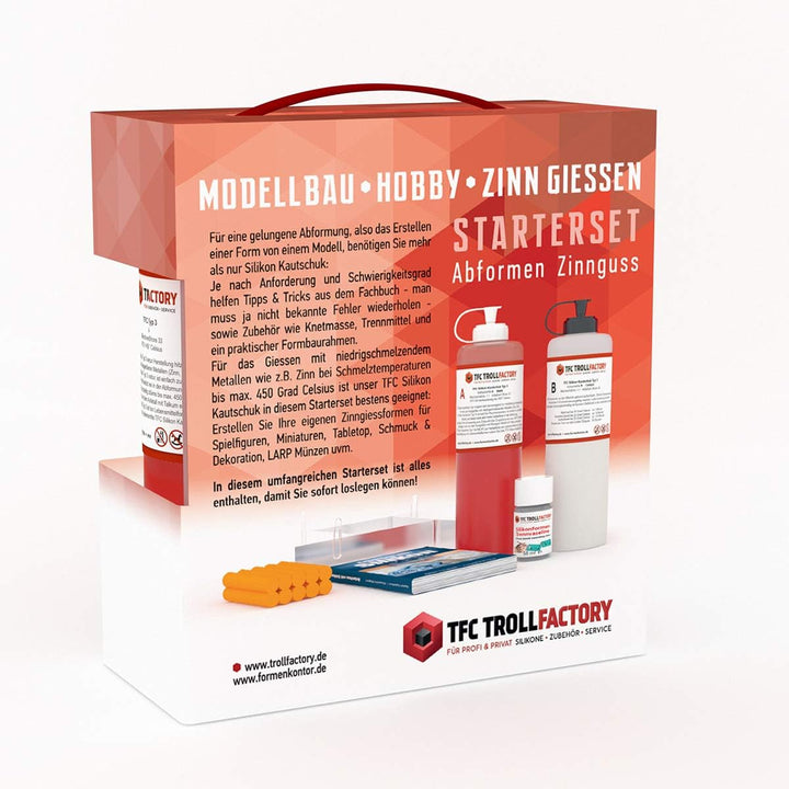 TFC Troll Factory Starterset zum Selbermachen von Silikonformen für Zinnguss | Hitzebeständiges Sili