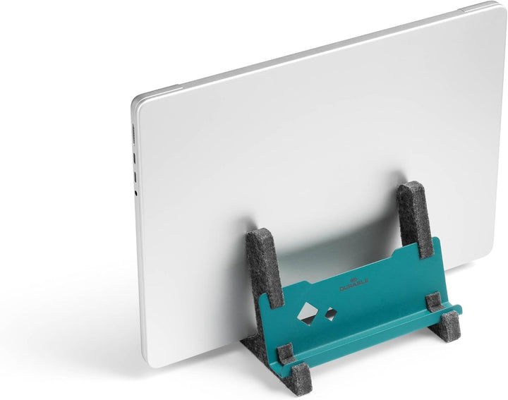 Durable Laptop Ständer Vertical Effect, aus 60% recyceltem PET-Filz, Laptop Halter mit Handy/Tablet