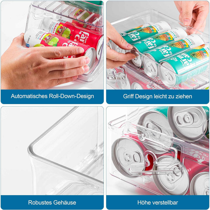 Kühlschrank Dosen Organizer 250 ml/330 ml Dosenspender Getränke Organizer, Foldable Dosenspender küh