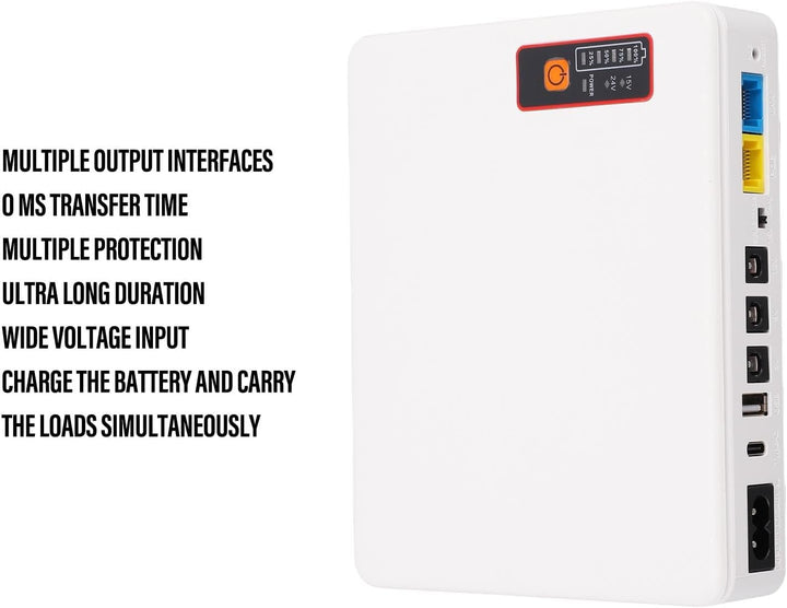 Asixxsix Mini USV DC 20000 MAh Batterie Backup, Unterbrechungsfreie Stromversorgung mit Betriebsanze
