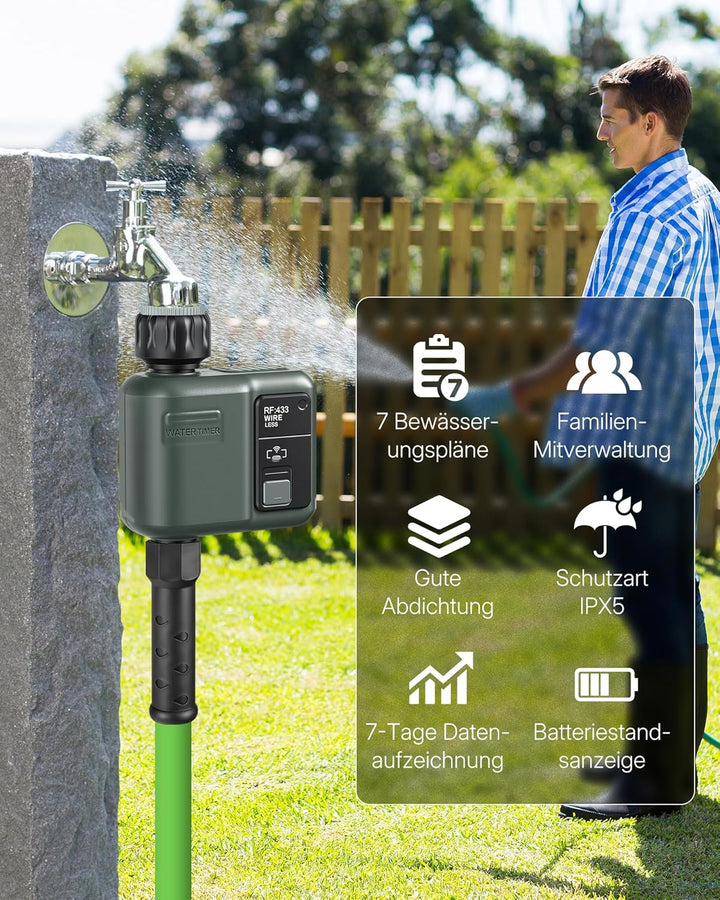 Bewässerungscomputer WLAN, Smart Zeitschaltuhr Gartenbewässerung, Bewässerungsautomat, Bewässerung Z
