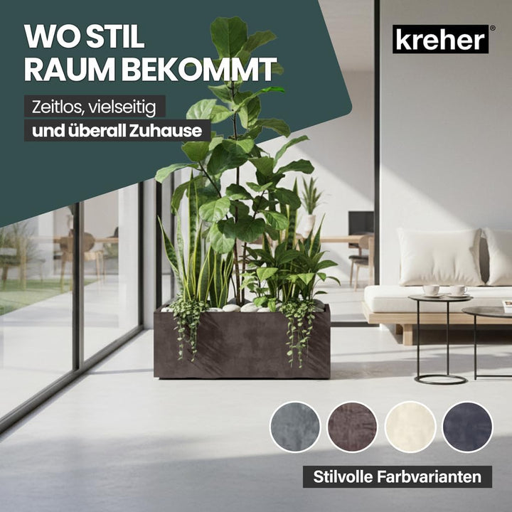 Kreher XL Pflanzkasten Millennium in verschiedenen Formaten und Farben. Tolle Naturstein Optik in Br