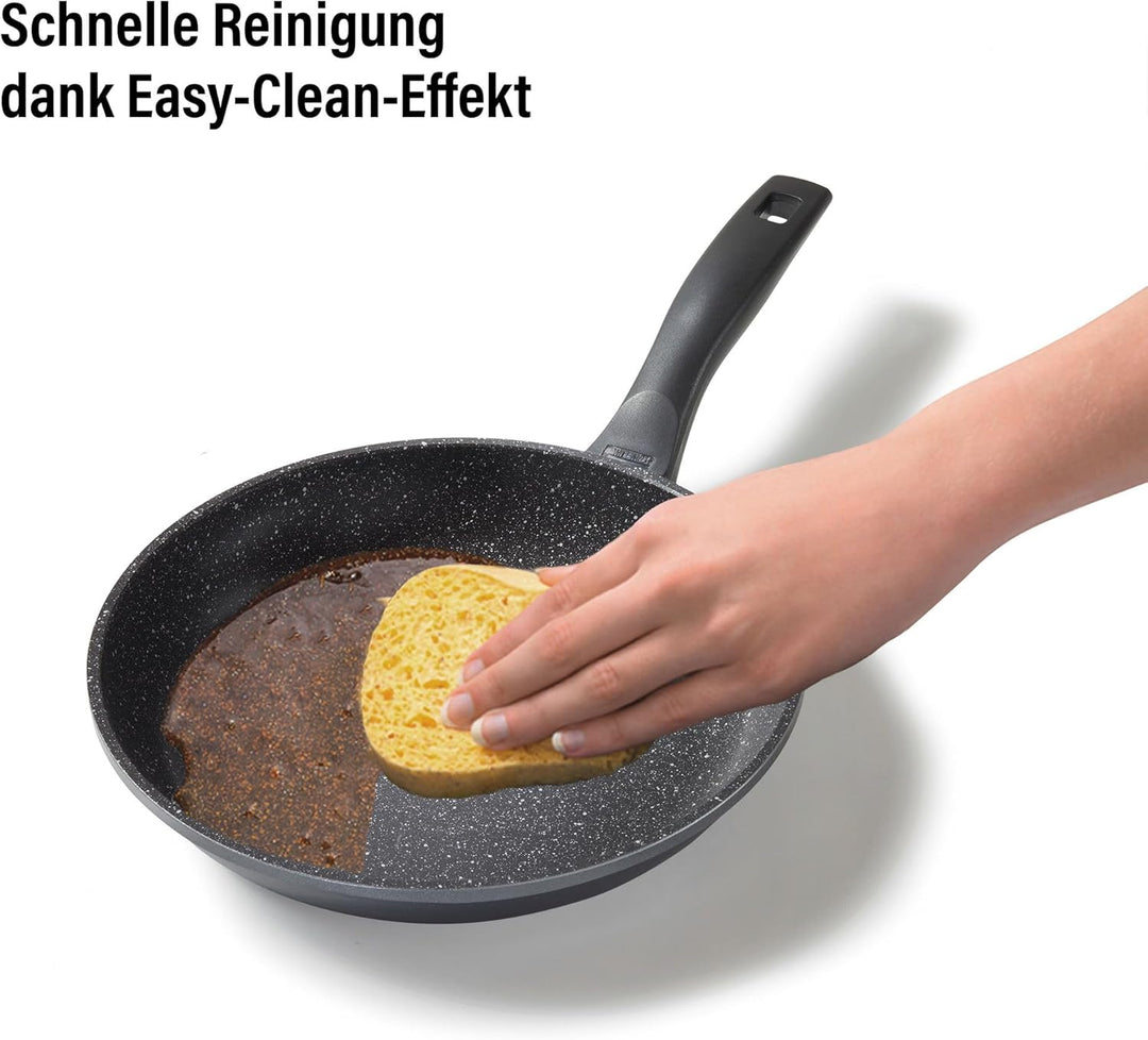 STONELINE Bratpfanne 26 cm, induktionsgeeignet, Aluguss, Antihaftbeschichtung mit echten Steinpartik
