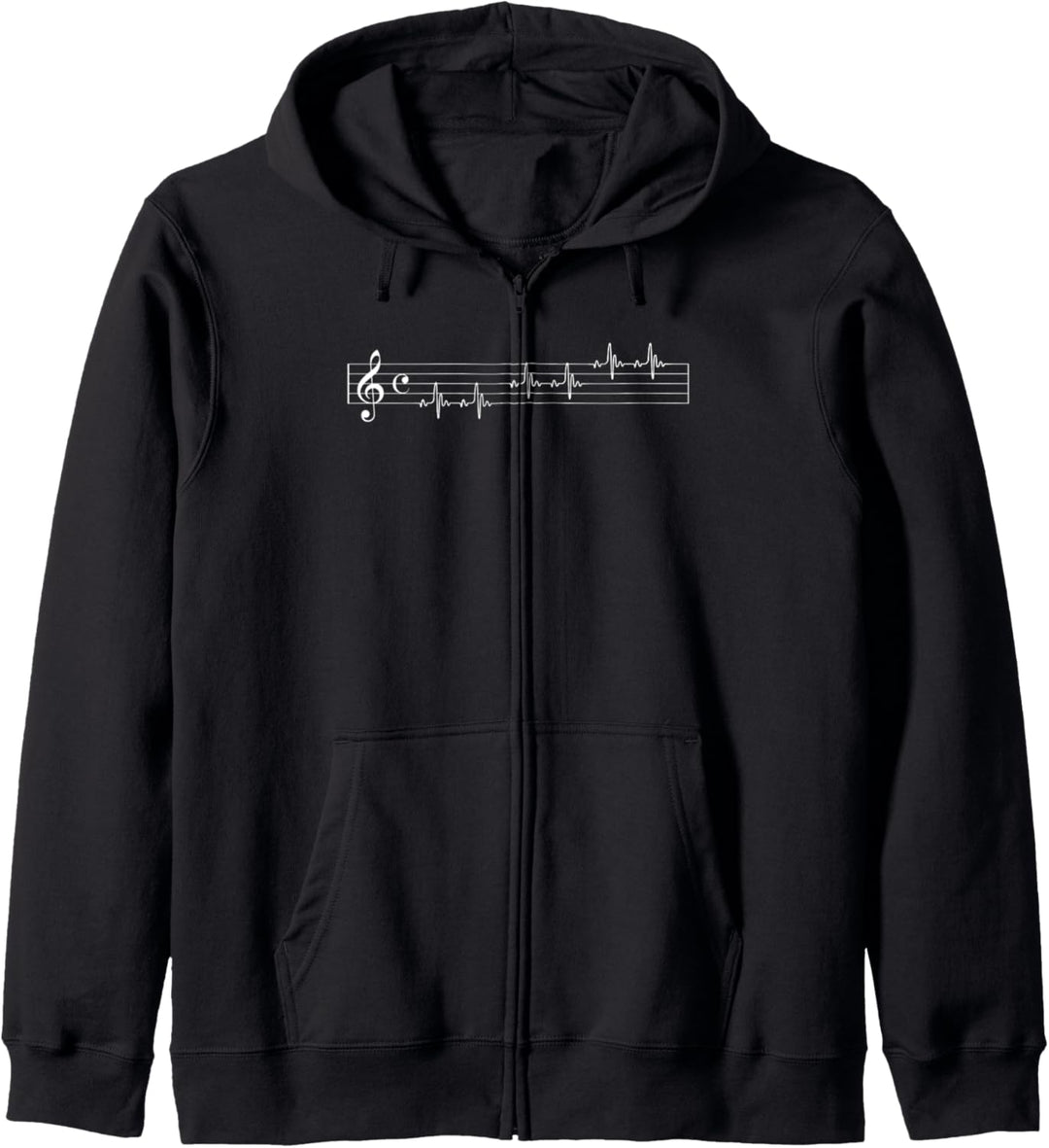 Noten Heartbeat | Musiker Geschenk Herzschlag Musik Kapuzenjacke