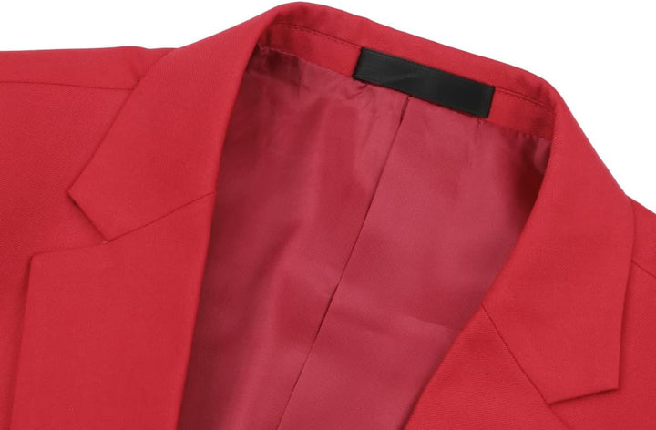 YOUTHUP Herren Sakko Slim Fit Anzugjacke für Business Hochzeit Eleganter 1 Knöpfen Blazer L Rot, L R
