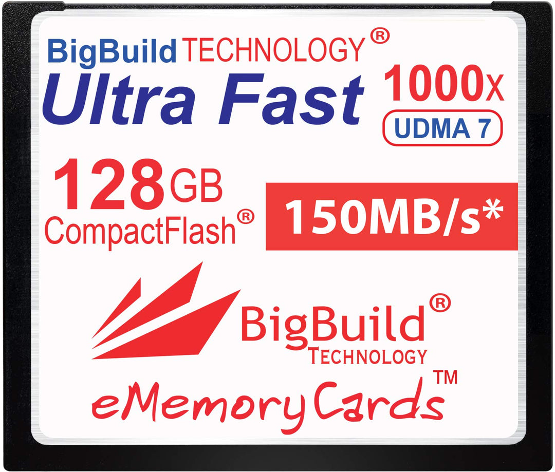 eMemoryCards 128GB Ultra Fast 150MB/s CompactFlash Speicherkarte kompatibel mit Canon 10D/20D/30D/40