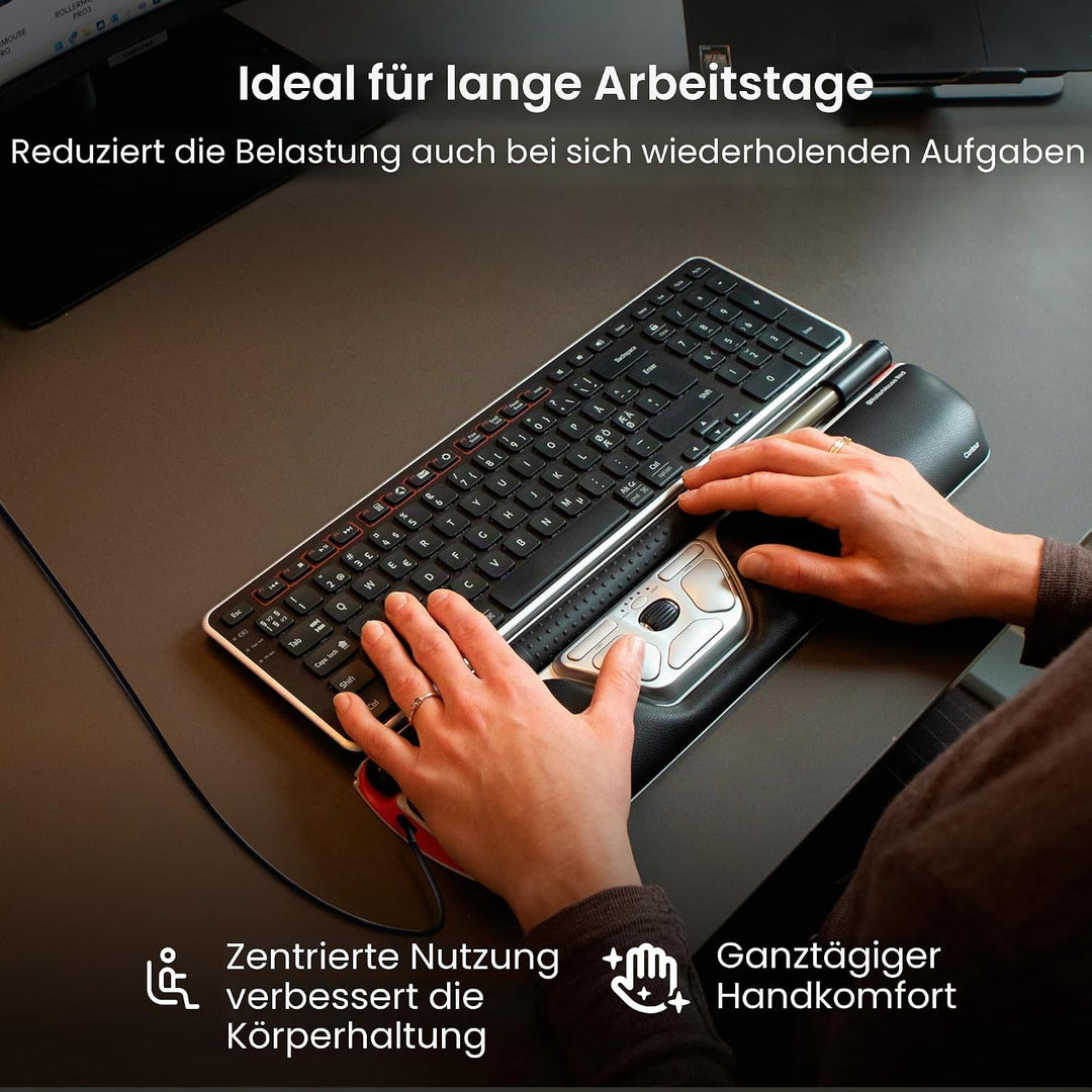 Contour RollerMouse Red Ergonomische Maus erweiterter Handgelenkstütze Memory Schaum, Ideal für RSI