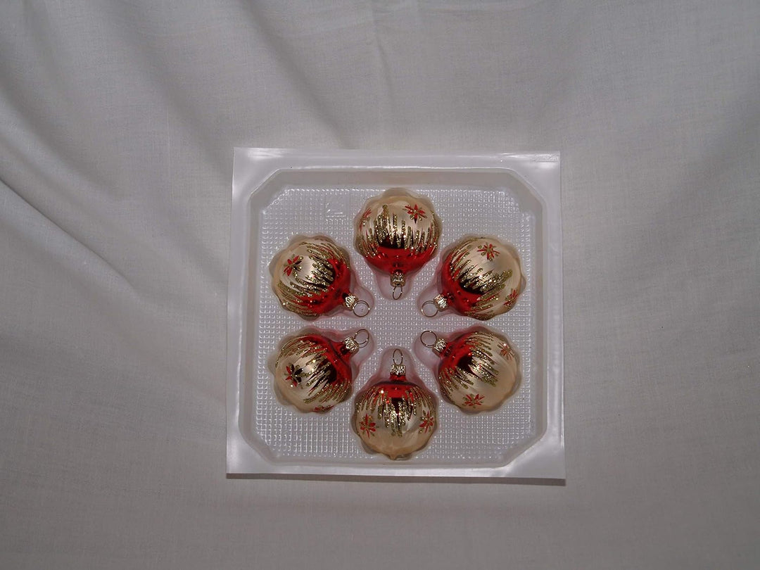 Weihnachtskugel 5cm Tradition 6er Set Glas Christbaumschmuck für Weihnachten Hochzeit