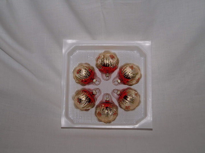 Weihnachtskugel 5cm Tradition 6er Set Glas Christbaumschmuck für Weihnachten Hochzeit