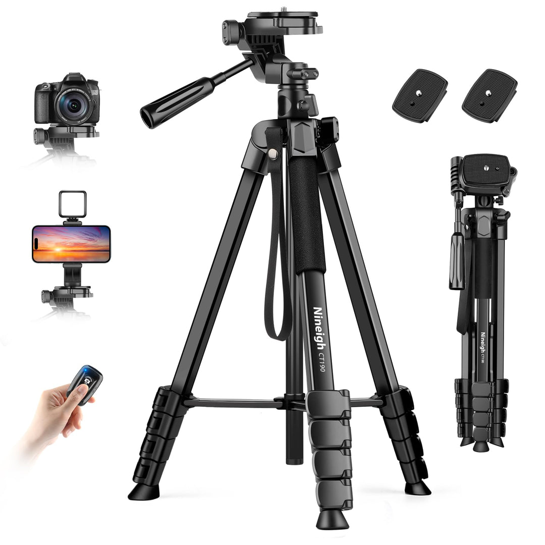 Nineigh Kamera Handy Stativ, 190cm Horizontal Stativ for Smartphone mit Fernauslöser, Leichtes Alumi