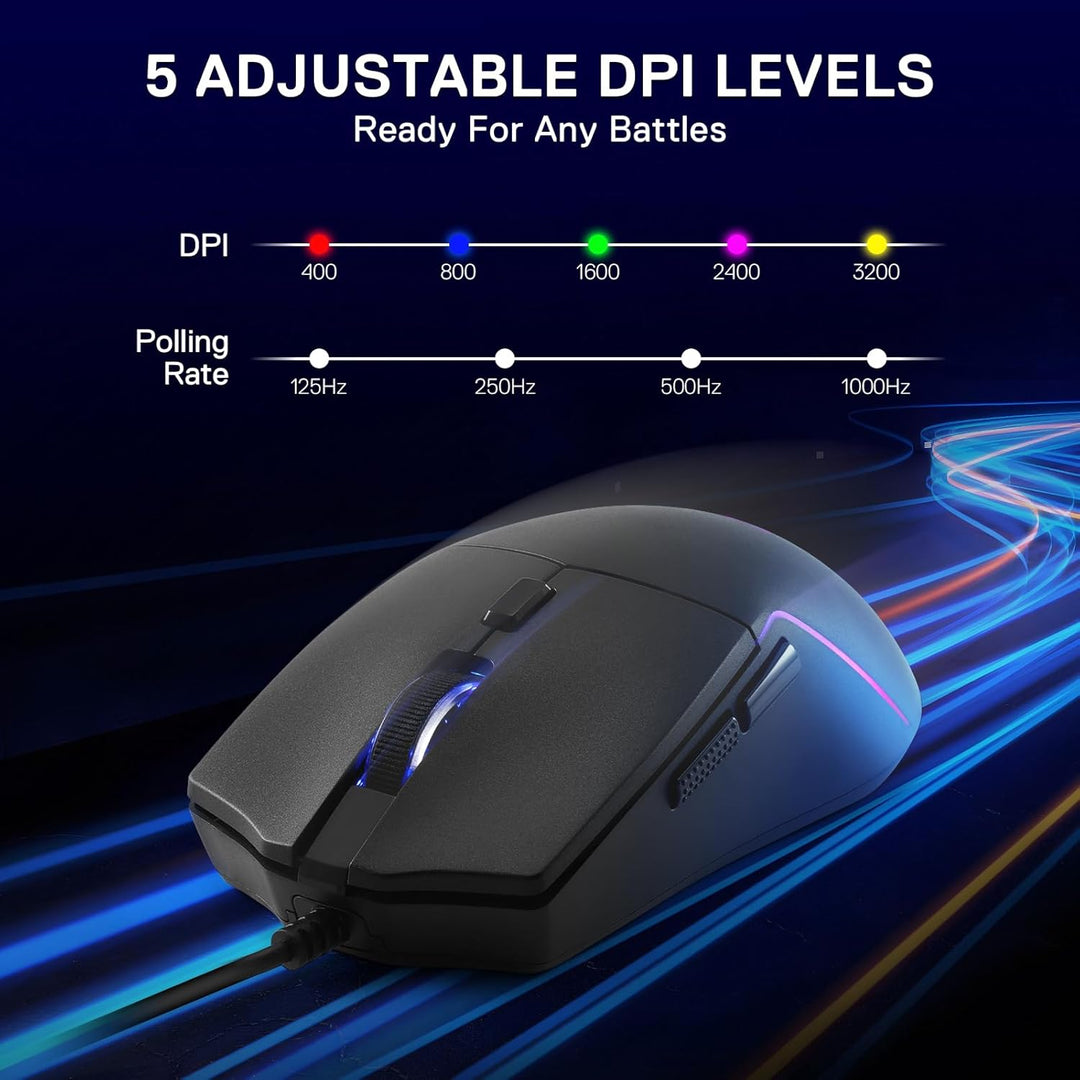 Redragon M730 Kabelgebundene RGB Gaming Maus, 10000 DPI Leichte Optische Maus mit 6 Programmierbaren