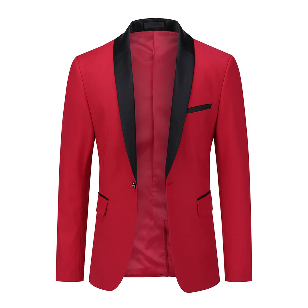 YOUTHUP Sakko Herren Slim Fit Schalkragen Anzugjacke 1 Knopf Tuxedo Jacke für Hochzeit Freizeit XXL