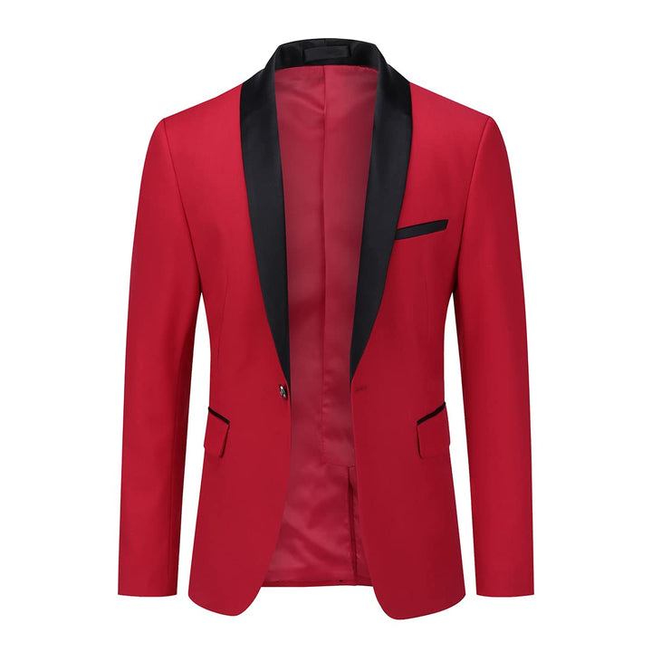 YOUTHUP Sakko Herren Slim Fit Schalkragen Anzugjacke 1 Knopf Tuxedo Jacke für Hochzeit Freizeit XXL