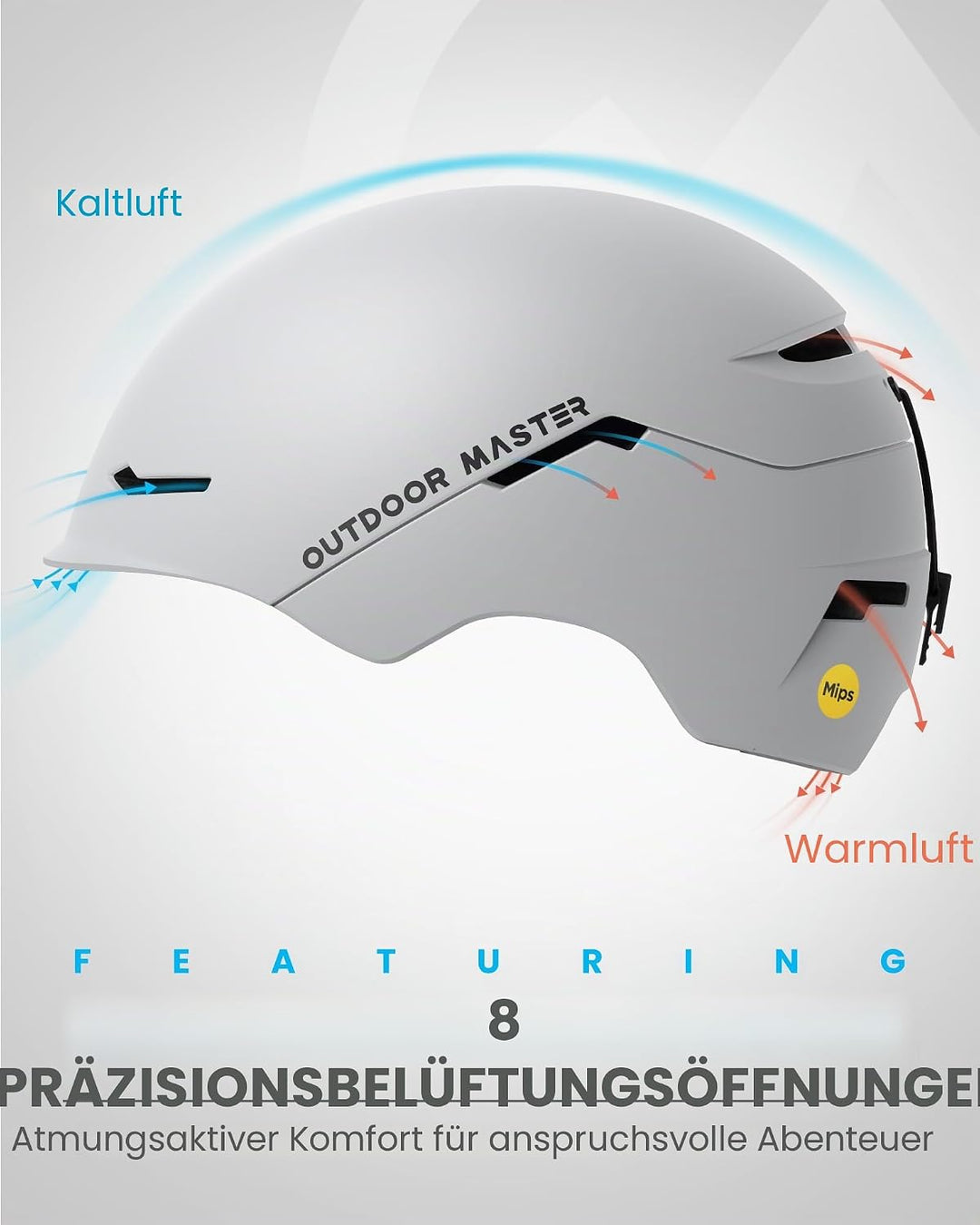 OutdoorMaster ELK MIPS Skihelm - Schneesporthelm Snowboardhelm für Männer Frauen &amp; Jugend Perlweiss