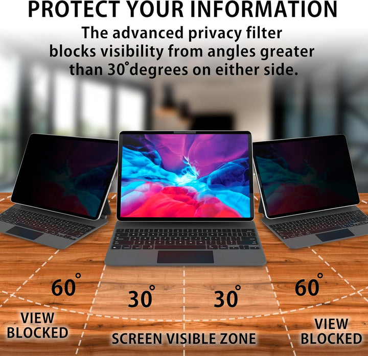 MyGadget Magnetische Sichtschutzfolie kompatibel mit Apple iPad Pro 11 Zoll [ 2024 ] - abnehmbarer A