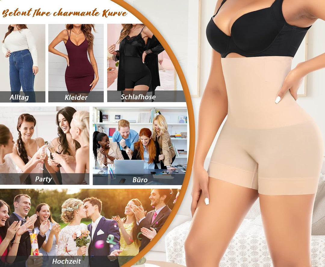 Bauchweg Unterhose Damen Shapewear Nahtlose Miederhhose Hohe Taille Kurze Miederpants Body Shaper Le