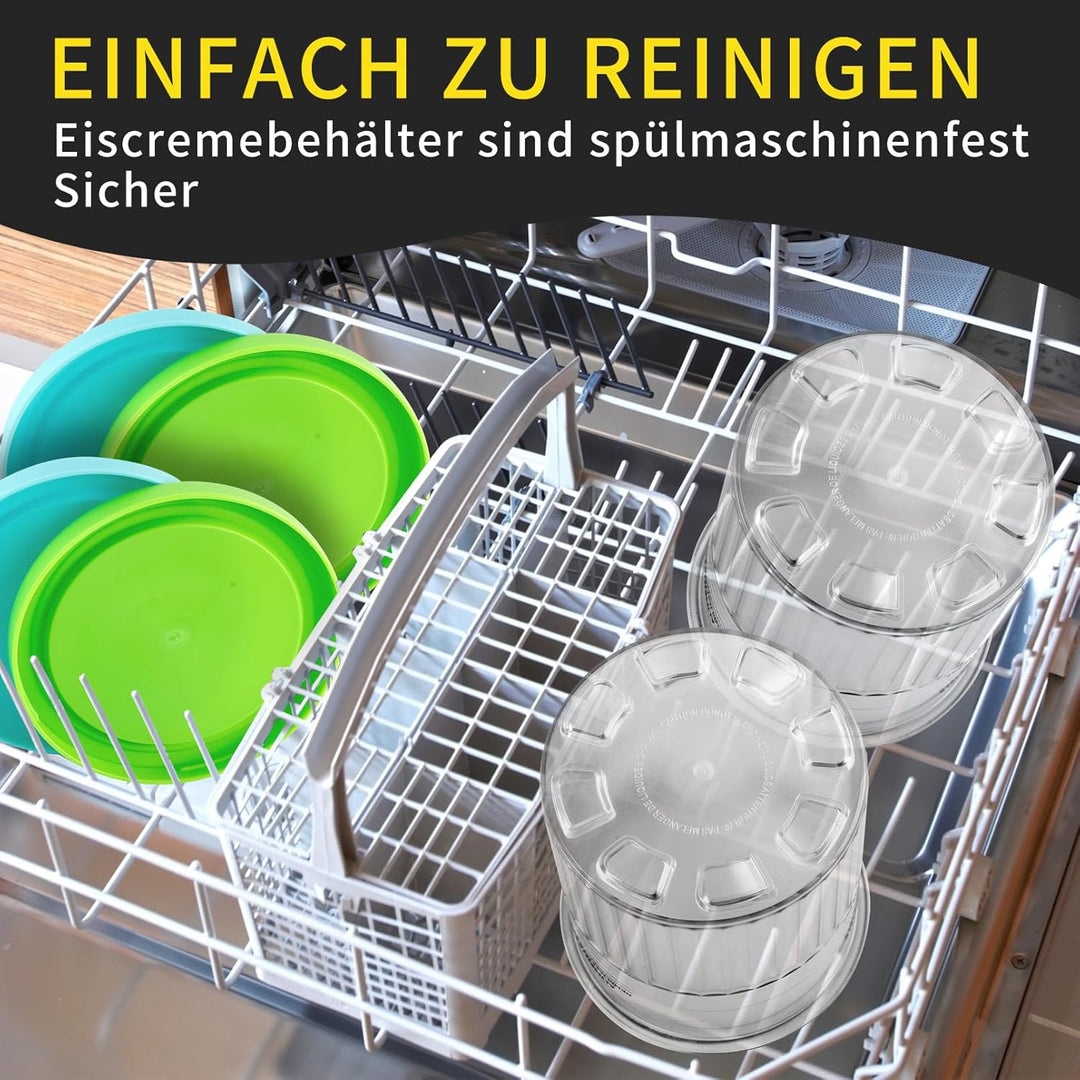 4 Stück Ersatz für Ninja Creami Deluxe Pints, Ice Cream Behälter Kompatibel mit NC501, NC500 Serie,