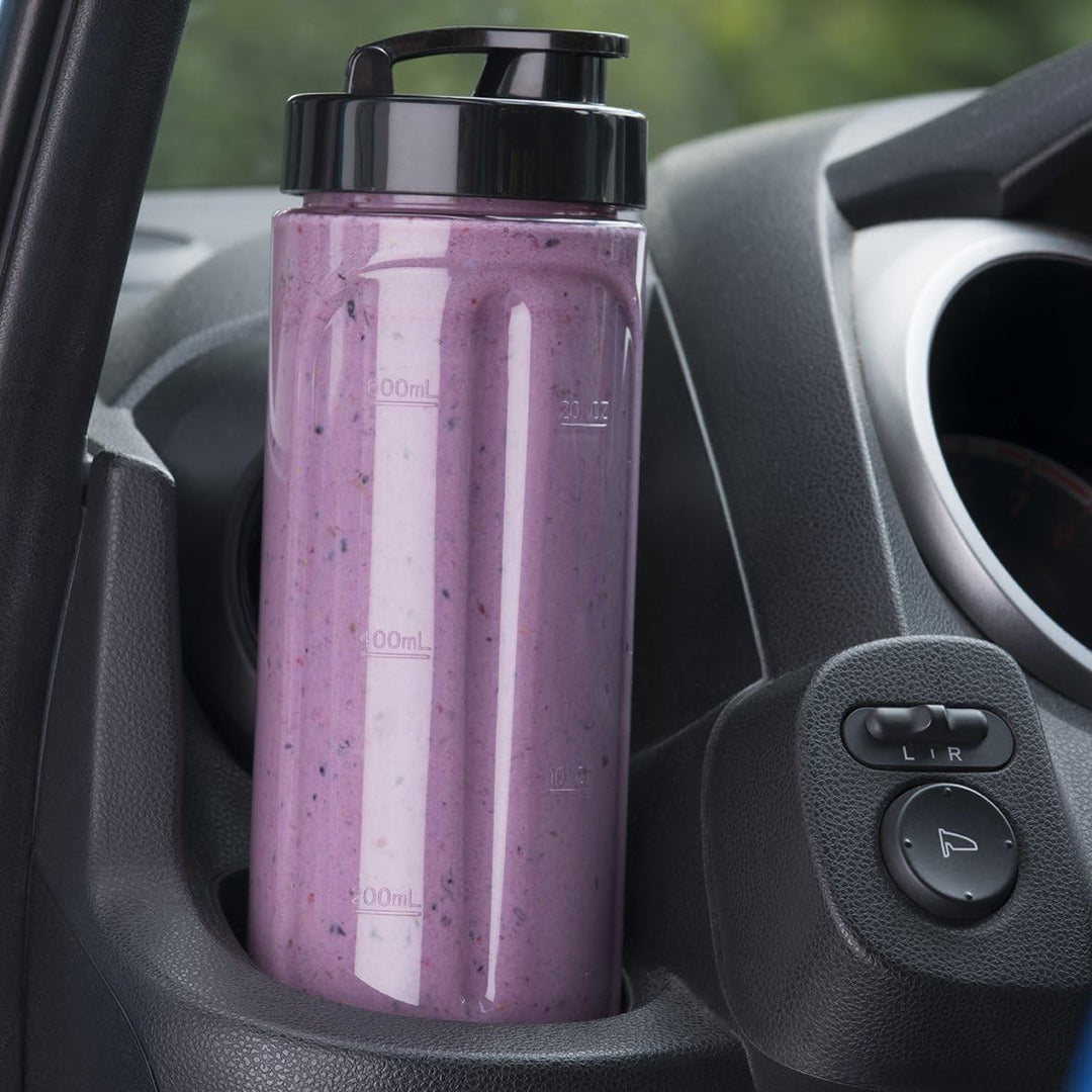 Cloer 6969 Smoothie Maker, Mini Standmixer to go, Milchshakes, Behälter 600 ml, Trinkflasche aus Tri