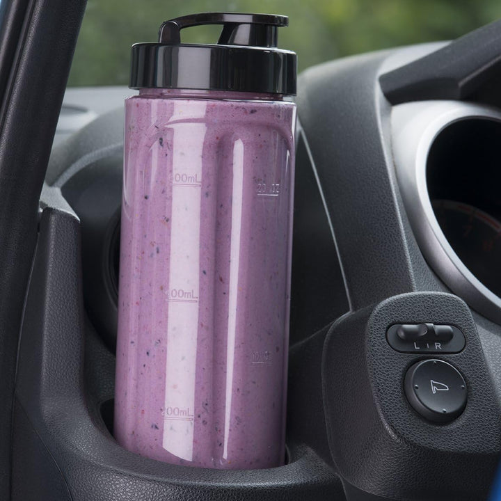 Cloer 6969 Smoothie Maker, Mini Standmixer to go, Milchshakes, Behälter 600 ml, Trinkflasche aus Tri