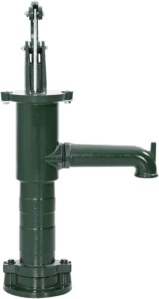vidaXL Schwengelpumpe Gusseisen Grün Handpumpe Handschwengelpumpe Gartenpumpe