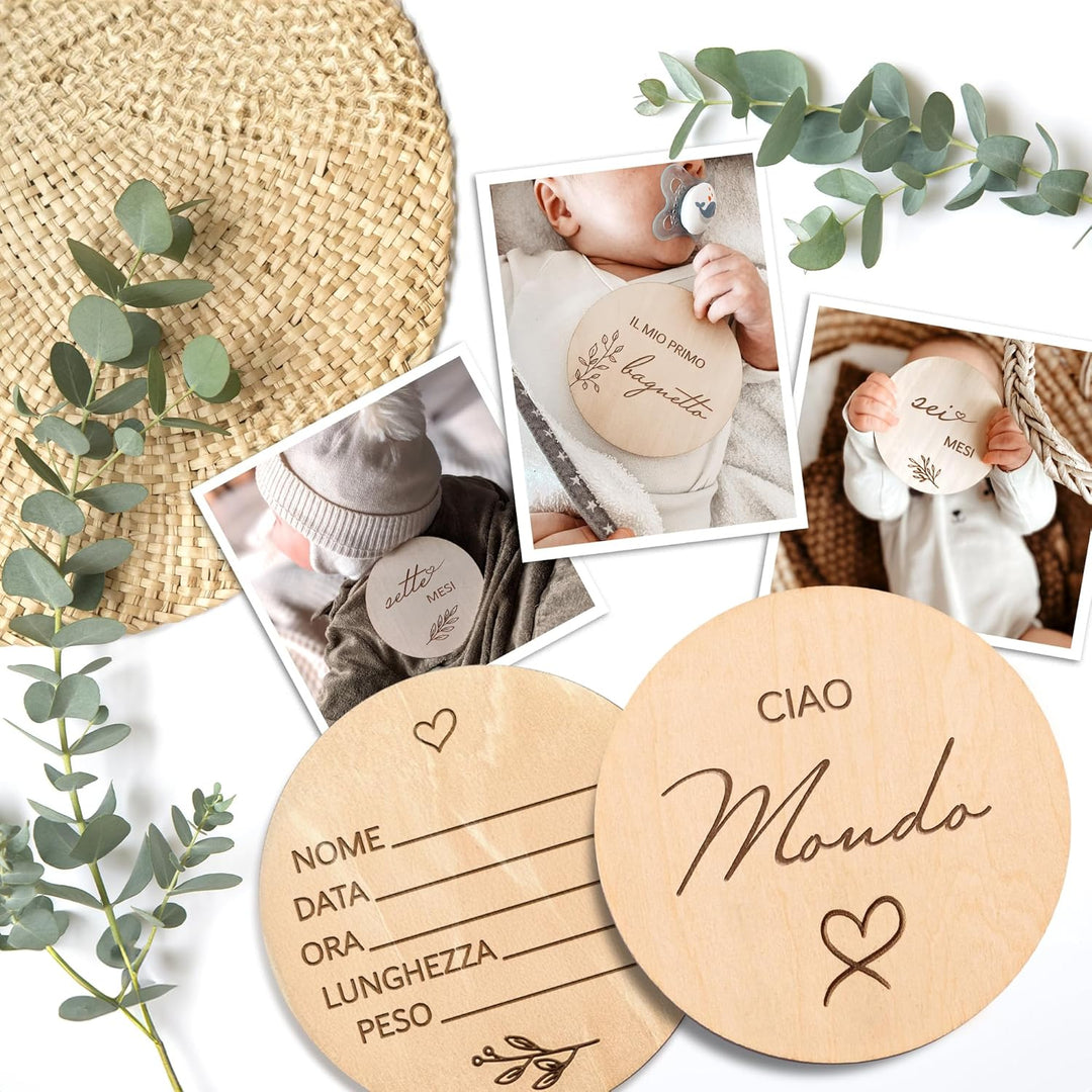 Mikito Italian Meilensteinkarten Baby