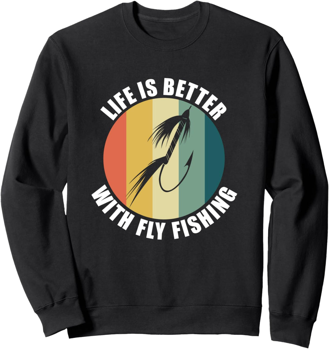 Fliegenfischen Hobby Sport Fangen Fisch Forelle Sweatshirt
