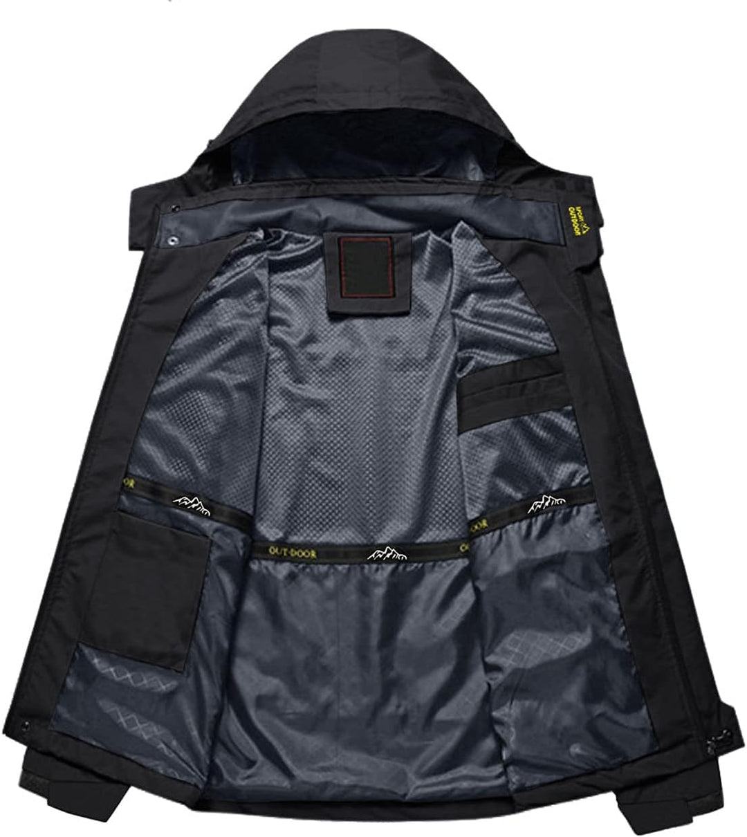 KEFITEVD Softshelljacke Herren Wasserabweisende Funktionsjacke mit Abnehmbarer Kapuze Leichte Outdoo