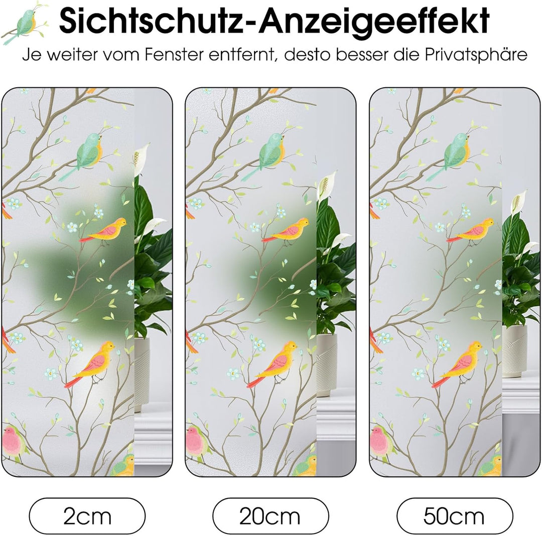 Lifetree Fensterfolie Blickdicht Sichtschuzfolie Selbsthaftende: Glasmalerei Sonnenschutz Fenster Bu