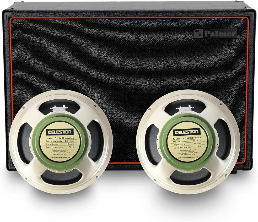 Palmer CAB 212 X GBK - Gitarren Lautsprecherbox mit Celestion Greenback 2 x 12, Closed-Back 2 x 12"
