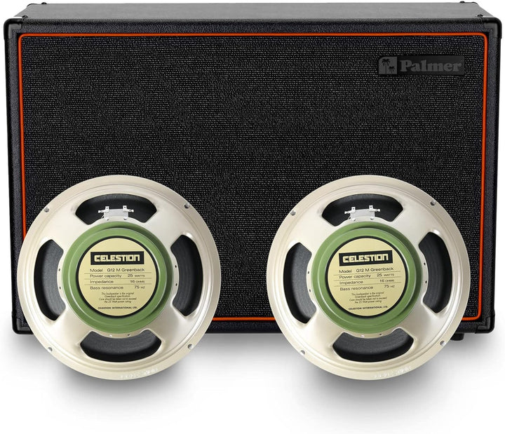 Palmer CAB 212 X GBK - Gitarren Lautsprecherbox mit Celestion Greenback 2 x 12, Closed-Back 2 x 12"