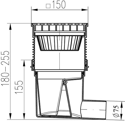 DN75 Bodenablauf Edelstahl Rückstauklappe, Edelstahl Rückstauklappe